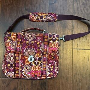 Vera Bradley Attache Safari Sunset Work Laptop Beautiful Shoulder Messenger Bag